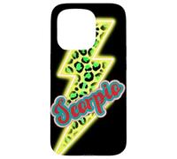 Carcasa para iPhone 15 Pro Escorpio Zodiac Flash eléctrico diseño de Leopardo