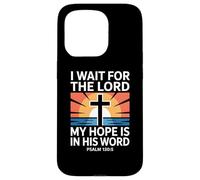 Carcasa para iPhone 15 Pro Espero al Señor Salmo 130:5 Escritura Fe