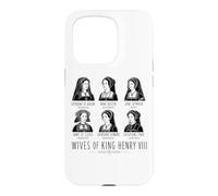 Carcasa para iPhone 15 Pro Esposas del Rey Enrique VIII Line Art Impresión Negra