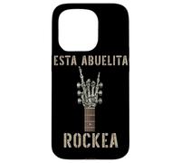 Carcasa para iPhone 15 Pro Esta Abuelita Rockea Mano de Esqueleto Music Rock Guitar