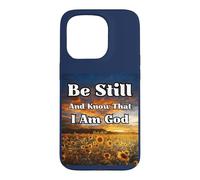 Carcasa para iPhone 15 Pro Estar quieto y Saber: Salmos Biblia edificante pacífica Cristiana