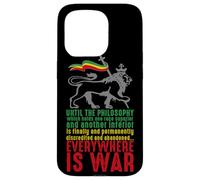 Carcasa para iPhone 15 Pro Everywhere IS War Discurso Haile Selassie León Judá Reggae