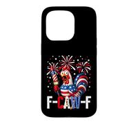 Carcasa para iPhone 15 Pro F Caw F Funny 4th of July American Flag Rooster Meme