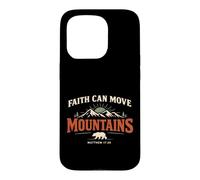 Carcasa para iPhone 15 Pro Faith Can Move Mountains Retro Sunset Bible Verse Christian