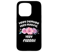 Carcasa para iPhone 15 Pro Farrah Personalized Very Demure Very Mindful Farrah Name