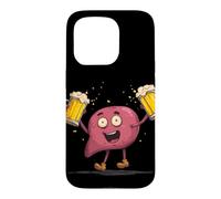 Carcasa para iPhone 15 Pro Feliz día del hígado con Disfraz de Cerveza