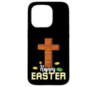 Carcasa para iPhone 15 Pro Feliz Pascua Bloque Constructor de Ladrillos de Construcción Jesús Cruz Fe