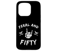 Carcasa para iPhone 15 Pro Feral and Fifty Rock Hand Bats 50 Cumpleaños Celebración