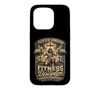 Carcasa para iPhone 15 Pro Fitness Disciplina Oración Cristiana Gimnasio Entrenamiento Culturismo