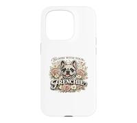Carcasa para iPhone 15 Pro Florece con tu Regalo Floral para mamá de Bulldog Francés