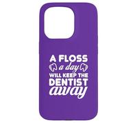 Carcasa para iPhone 15 Pro Floss Daily Keep Dentist Away Dental Humor Cita