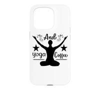 Carcasa para iPhone 15 Pro Flujo de Amanecer Sereno y Vibraciones de café de Yoga