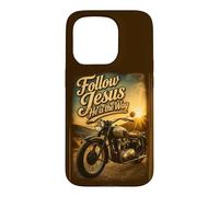 Carcasa para iPhone 15 Pro Follow Jesus He is The Way Christian Motorcycle Gospel Biker