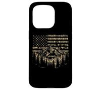 Carcasa para iPhone 15 Pro Forest Tree Wildlife Nature Outdoor Camo American USA Flag