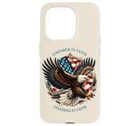 Carcasa para iPhone 15 Pro Founded and Standing in Faith Vintage Watercolor Eagle 1776