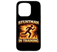 Carcasa para iPhone 15 Pro Fuego Stuntman En Acción Entrenamiento Futuro Flame Intérprete