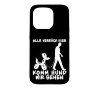 Carcasa para iPhone 15 Pro Funny Balloon Dog «Alle Verrück Hier Komm Hund Wir Gehen