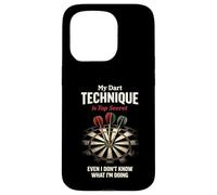 Carcasa para iPhone 15 Pro Funny Dart Player My Dart Technique Is Top Secret