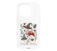 Carcasa para iPhone 15 Pro Funny Flamingo Pun Flocking Magical Pagan Wiccan Witch