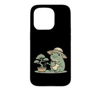 Carcasa para iPhone 15 Pro Funny Frog Bonsai Gardening Japanese Style Plant Lover