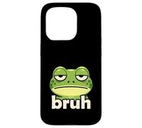 Carcasa para iPhone 15 Pro Funny Frog Face Meme Bruh Froggy Viral Trendy Boys Memes