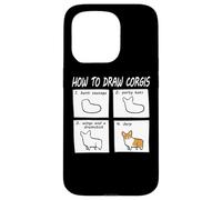 Carcasa para iPhone 15 Pro Funny How To Draw Pembroke Welsh Corgi Dog Lover