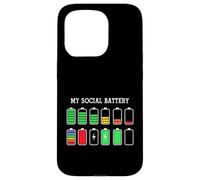 Carcasa para iPhone 15 Pro Funny Introvert Humor Energy Level Graphic Anti Social Fun