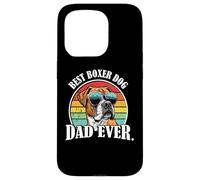 Carcasa para iPhone 15 Pro Funny Mens Retro Vintage Best Dad Boxer Dog Lover