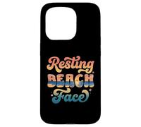 Carcasa para iPhone 15 Pro Funny Resting Beach Face Summer and Beach Cute Ocean Lovers