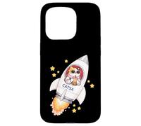 Carcasa para iPhone 15 Pro Funny Space Cat Astronauta Bebiendo Boba Bubble Milk Tea Niños