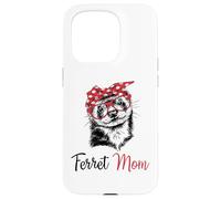 Carcasa para iPhone 15 Pro Funny Womens Girls Glasses Bandana Mom Ferret Lover