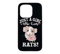 Carcasa para iPhone 15 Pro Funny Womens Kids Just A Girl Who Loves Dumbo Ear Rats Lover
