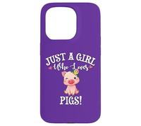 Carcasa para iPhone 15 Pro Funny Womens Moms Girl Who Loves Pigs Cute Show Pig Lover