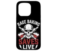 Carcasa para iPhone 15 Pro Furia Hornear Salva Diversión En Vivo Metalero Estrés Panadero Hardcore
