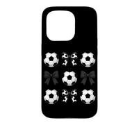 Carcasa para iPhone 15 Pro Fútbol Chica Coqueta Arco Pelotas De Fútbol Am