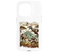 Carcasa para iPhone 15 Pro Futuristic Dinosaur Battle Sci Fi Action Art Warrior
