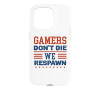 Carcasa para iPhone 15 Pro Gamers Don't Die We Respawn Sparklers Patriotic Hombres Mujeres