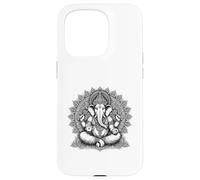 Carcasa para iPhone 15 Pro Ganesh Símbolo Yoga Hindú Elefante Dios Ganesha Puja