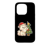 Carcasa para iPhone 15 Pro Gato Blanco Decora el árbol