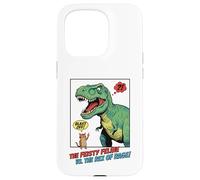 Carcasa para iPhone 15 Pro Gato Dedo Medio T-Rex Dinosaurio Pop Art Tiranosaurio