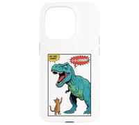 Carcasa para iPhone 15 Pro Gato Dedo Medio T-Rex Dinosaurio Pop Art Tiranosaurio