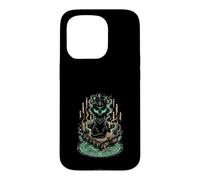 Carcasa para iPhone 15 Pro Gato Negro Místico Grimorio Brujería Gótico Oculto