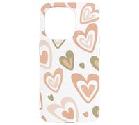 Carcasa para iPhone 15 Pro Girly Coquette Cute Pink Heart Sage Green Hearts Valentines
