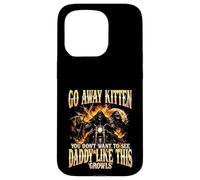Carcasa para iPhone 15 Pro Go Away Kitten, Divertido Bootleg Daddy Sigma Skeleton Biker