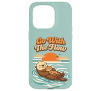 Carcasa para iPhone 15 Pro Go with The Flow Sea Otter Retro Animal