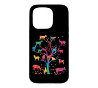 Carcasa para iPhone 15 Pro Goat Tree Colorful Goat mom Goat Dad Goat Girl