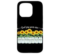 Carcasa para iPhone 15 Pro God Says You Are Girasol Mason Jar Christian Religious