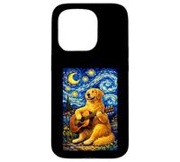 Carcasa para iPhone 15 Pro Golden Retriever Playing Guitar Whimsical Art Music Camping