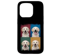 Carcasa para iPhone 15 Pro Golden Retriever Puppy Pop Art Expressions Retrato
