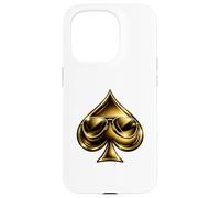 Carcasa para iPhone 15 Pro Golden Spade Sunglasses Poker Casino Lucky Symbol